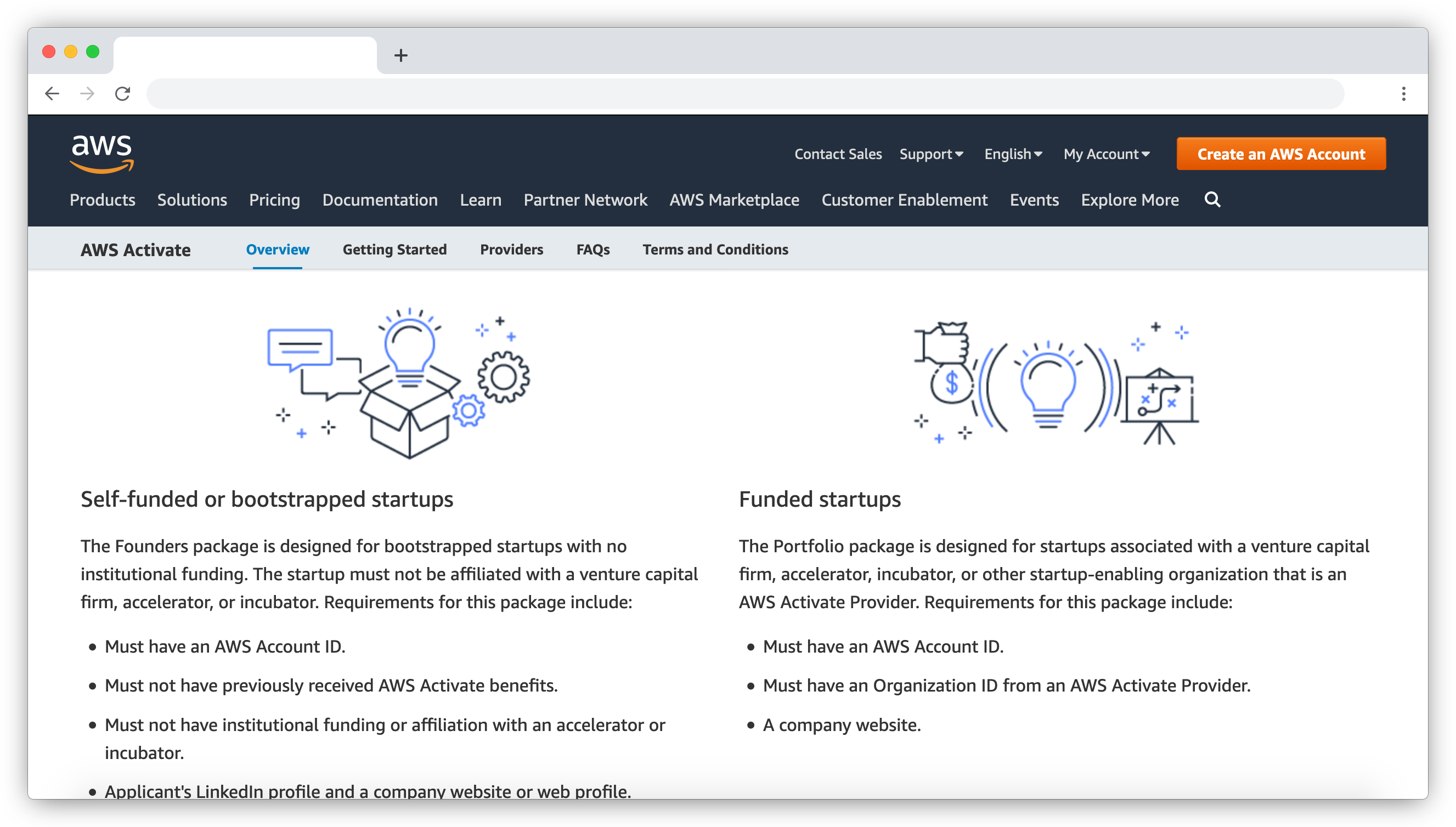 AWS Activate bootstrapped vs funded startups