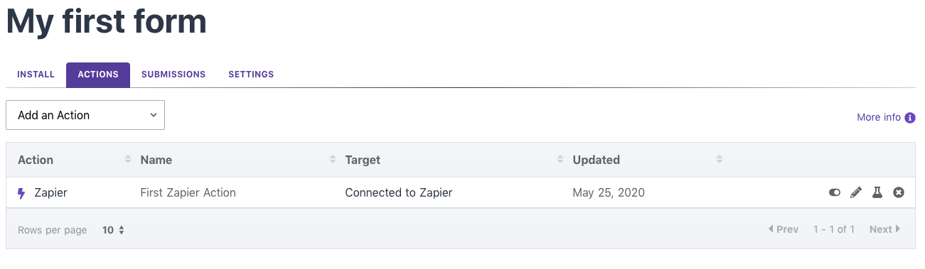 Zapier connected