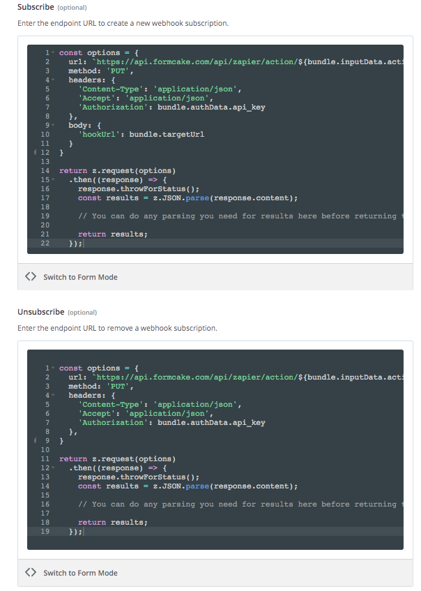 Zapier subscribe and unsubscribe